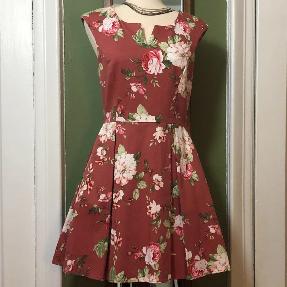 IXIA  antic rouge flower dress size  petite small